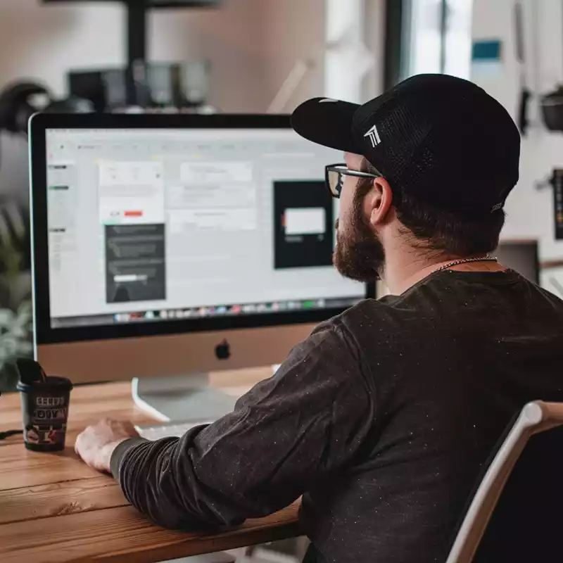 Business owner managing their website